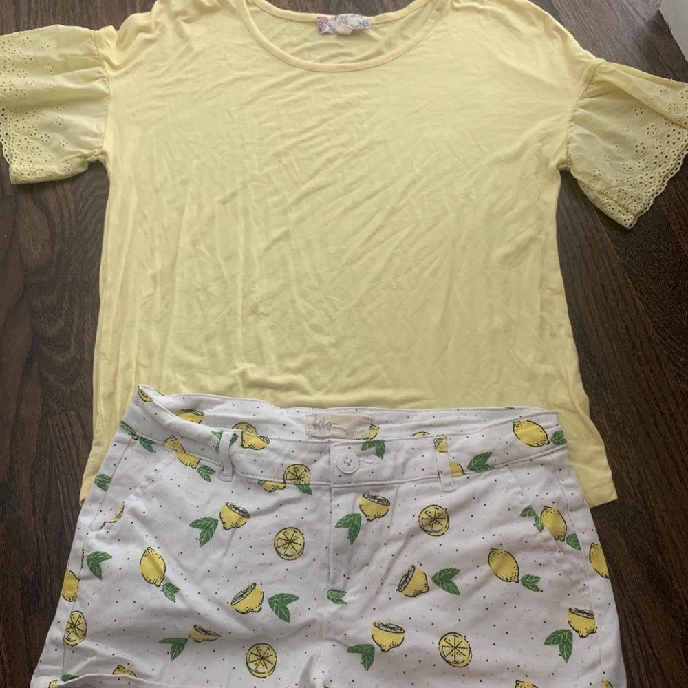 Yellow Top and Lemon Shorts